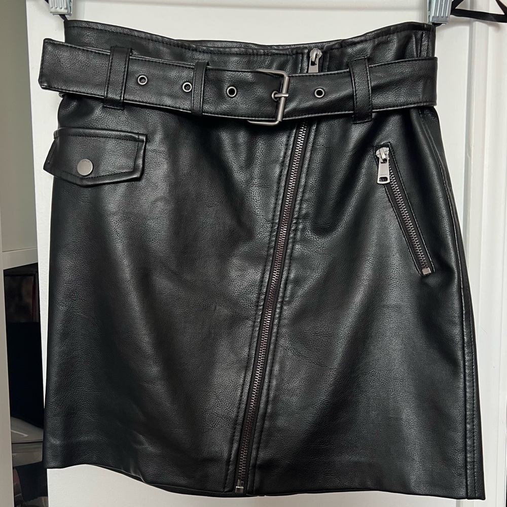 ONLY Black Leather Skirt